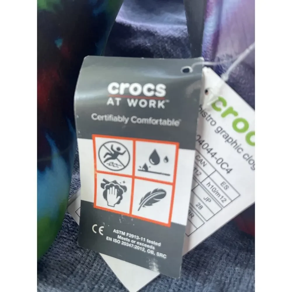 Crocs Bistro Work Nurse Chef Clogs Tie Dye Men’s Size 10 / Women’s Size 12 NWT